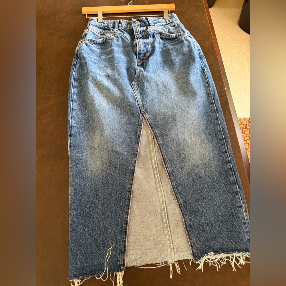 Reformation Women's Blue Denim Skirt